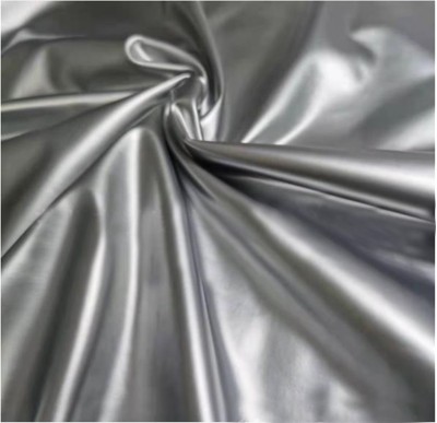 SZ-YF Milk silk four-sided elastic composite silver film Explosion shirt fabric Composition: 95% polyester 5% spandex 100D+40D Weight: 210g front view